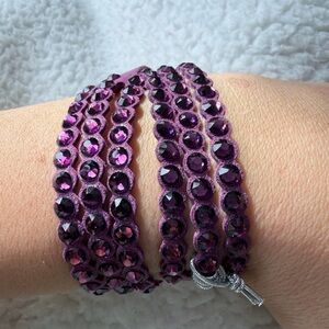 Swarovski Purple Crystal Suede Wrap Bracelet | NEW with tags